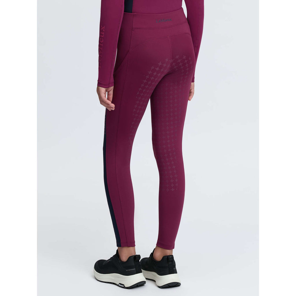 LeMieux Leggings da Equitazione Orla Kids Full Grip Blackberry