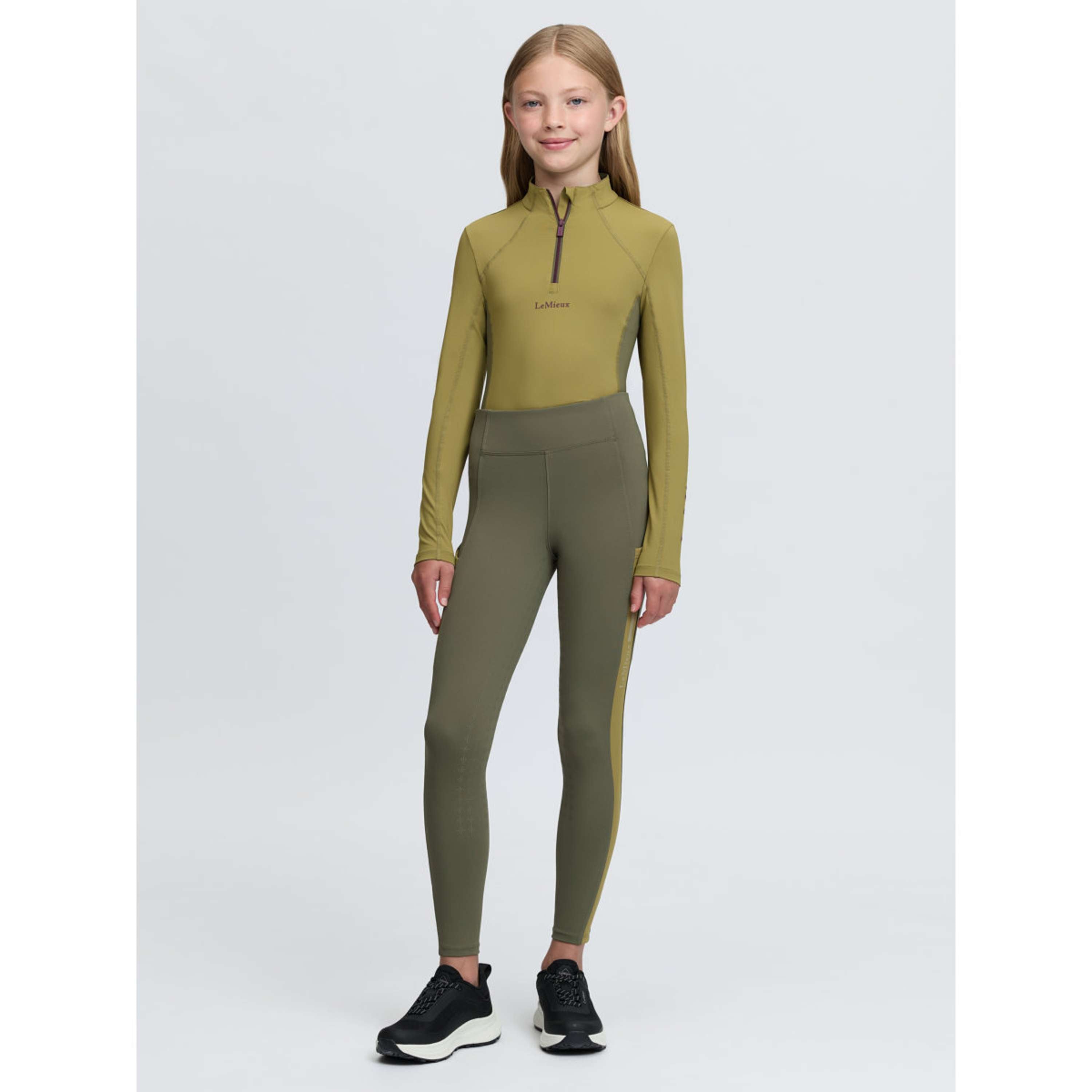 LeMieux Leggings da Equitazione Orla Kids Full Grip Willow Green