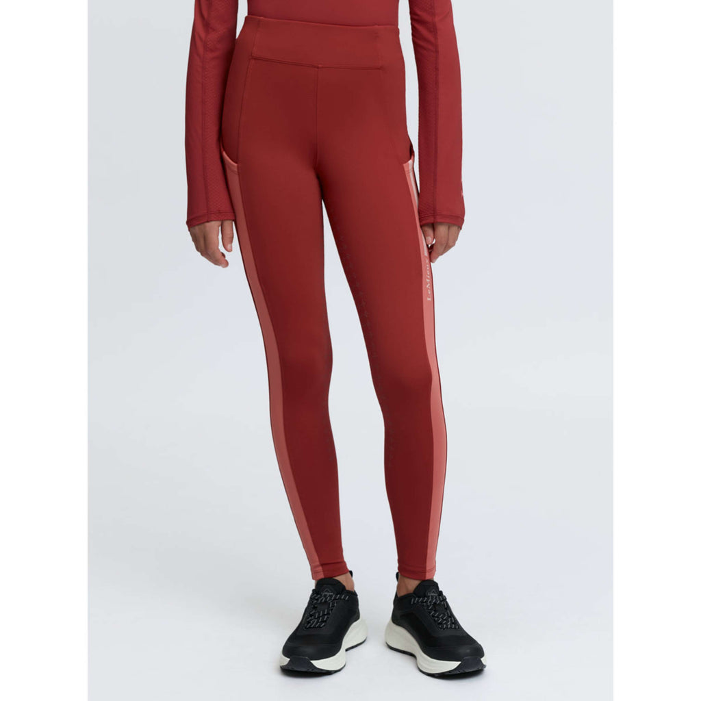 LeMieux Leggings da Equitazione Orla Kids Full Grip Russet