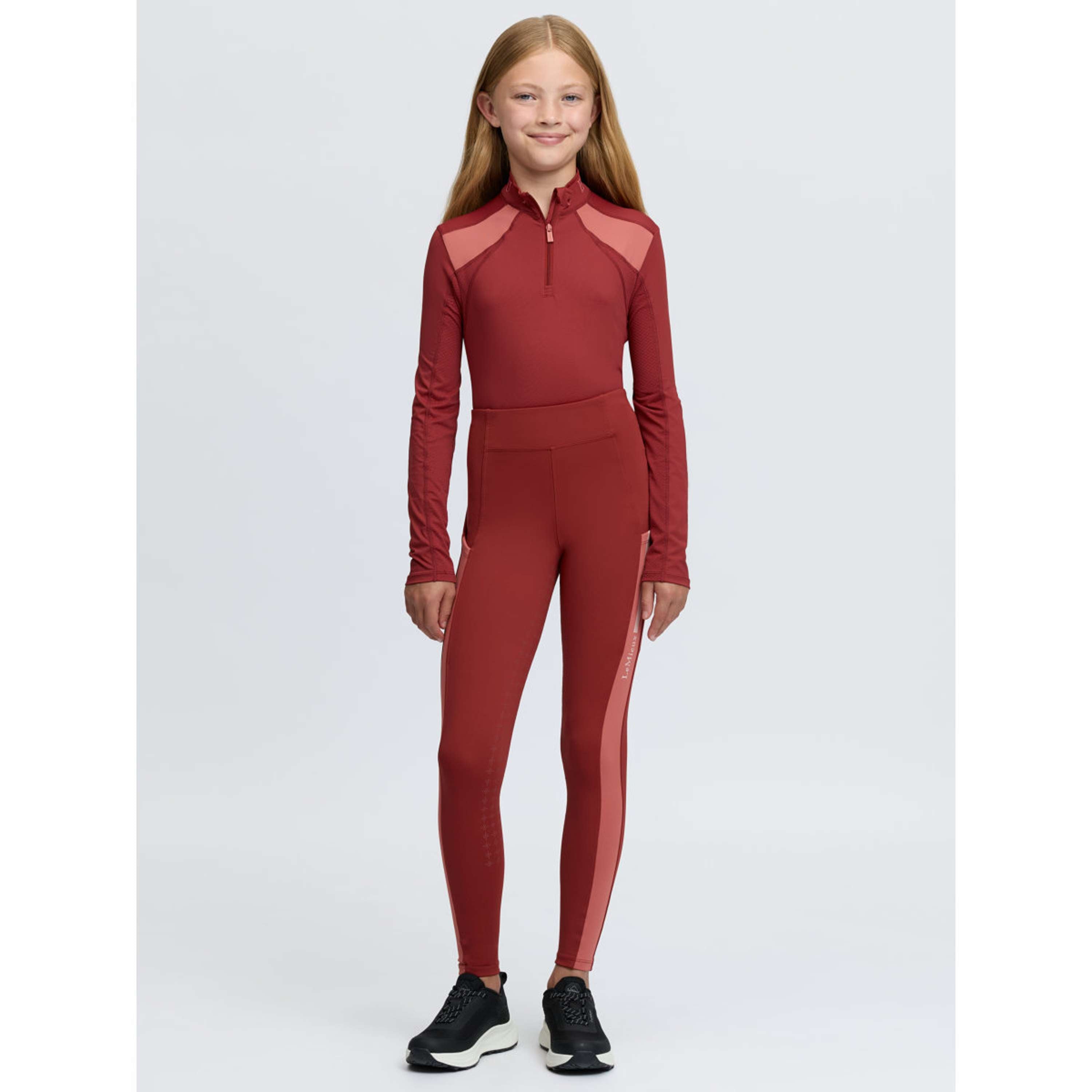LeMieux Leggings da Equitazione Orla Kids Full Grip Russet