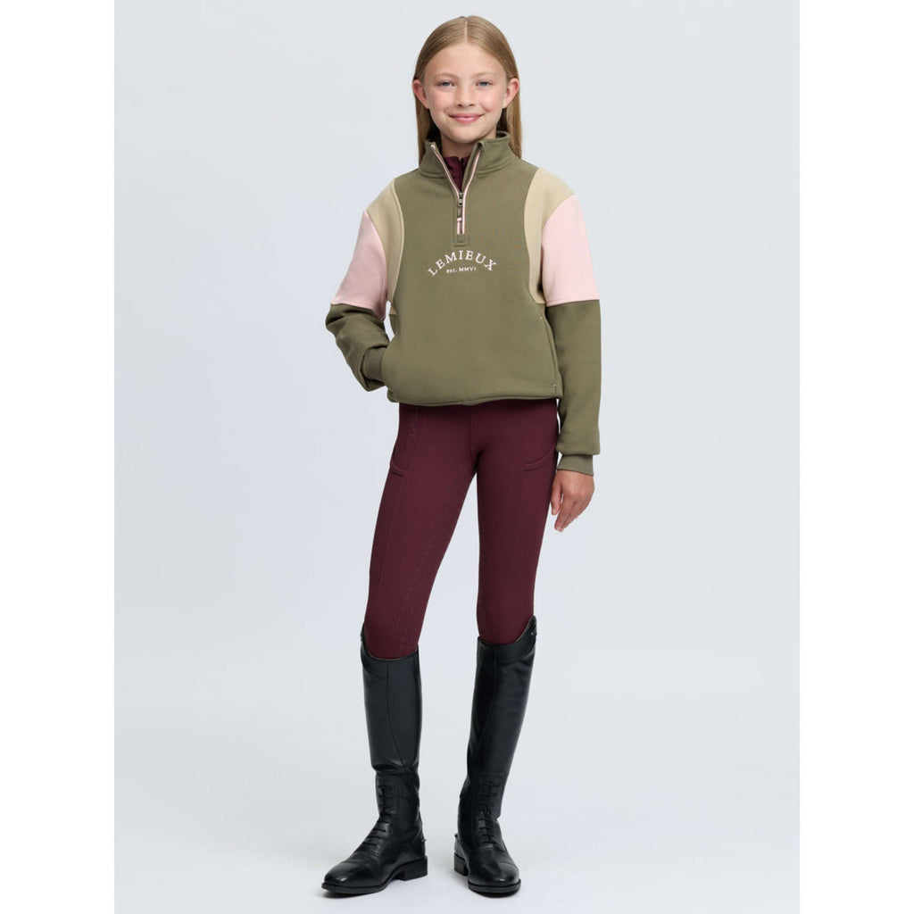 LeMieux Maglione Viola Quarter Zip Kids Willow Green