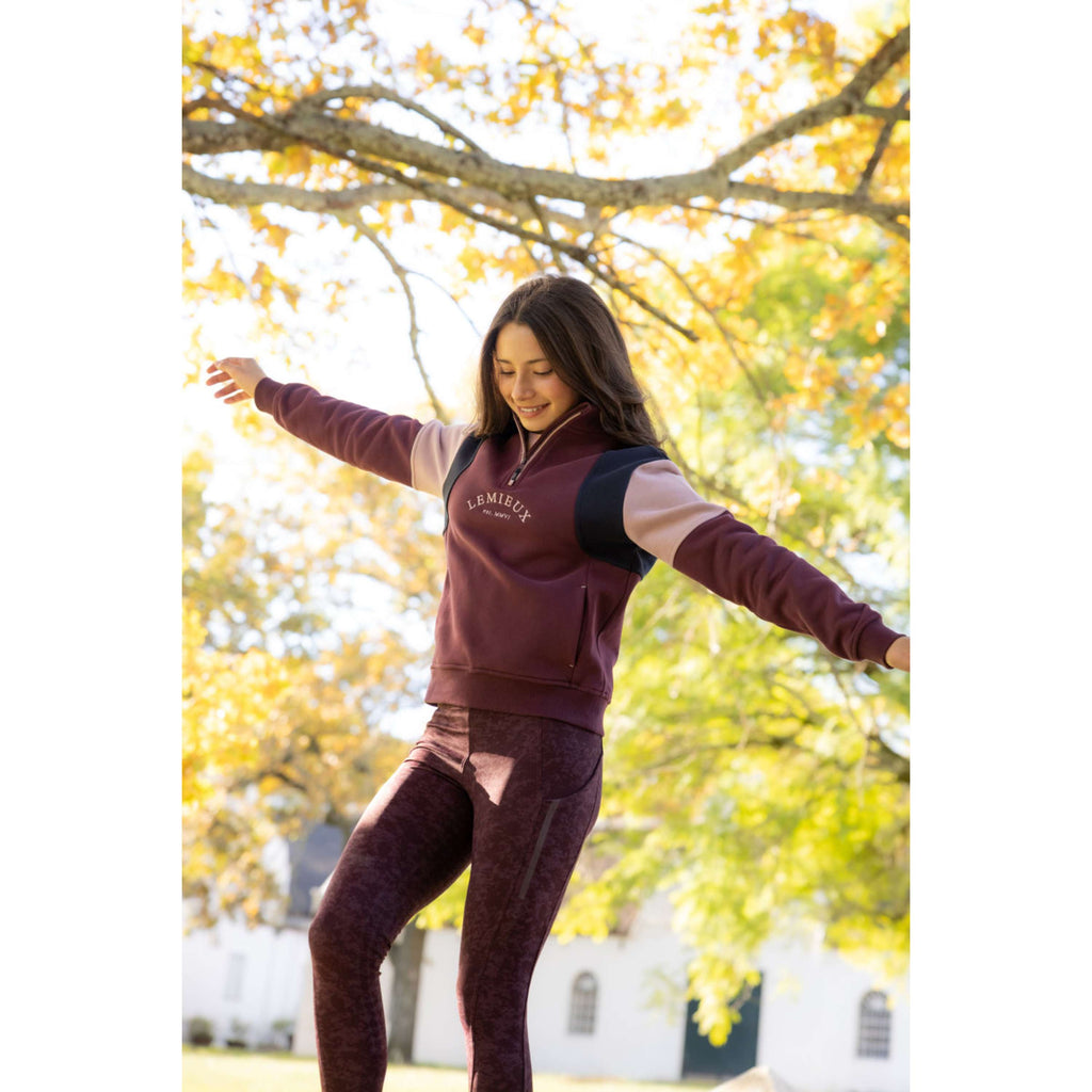 LeMieux Maglione Viola Quarter Zip Kids Bramble