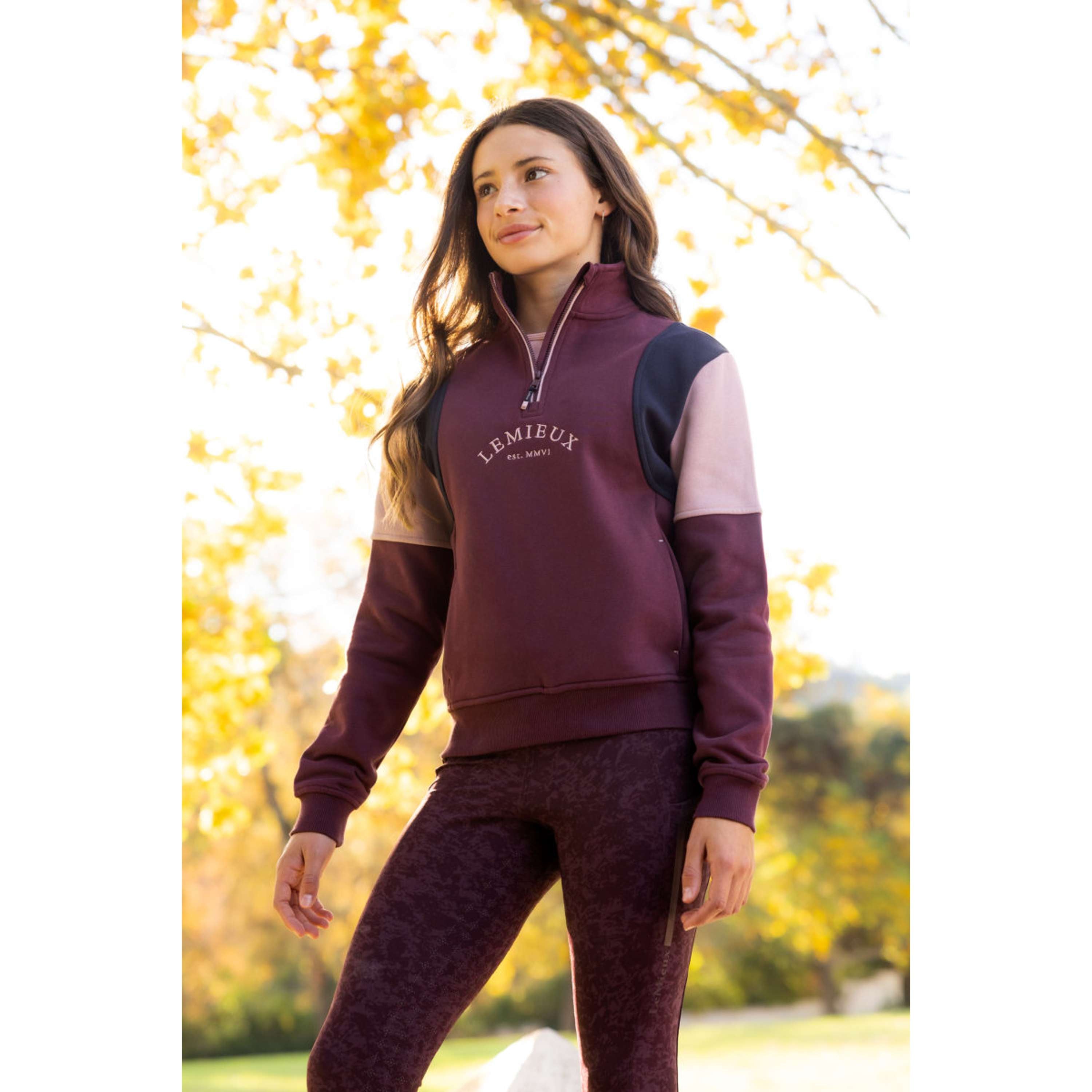LeMieux Maglione Viola Quarter Zip Kids Bramble