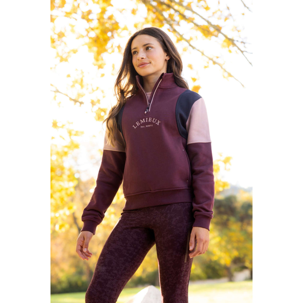 LeMieux Maglione Viola Quarter Zip Kids Bramble