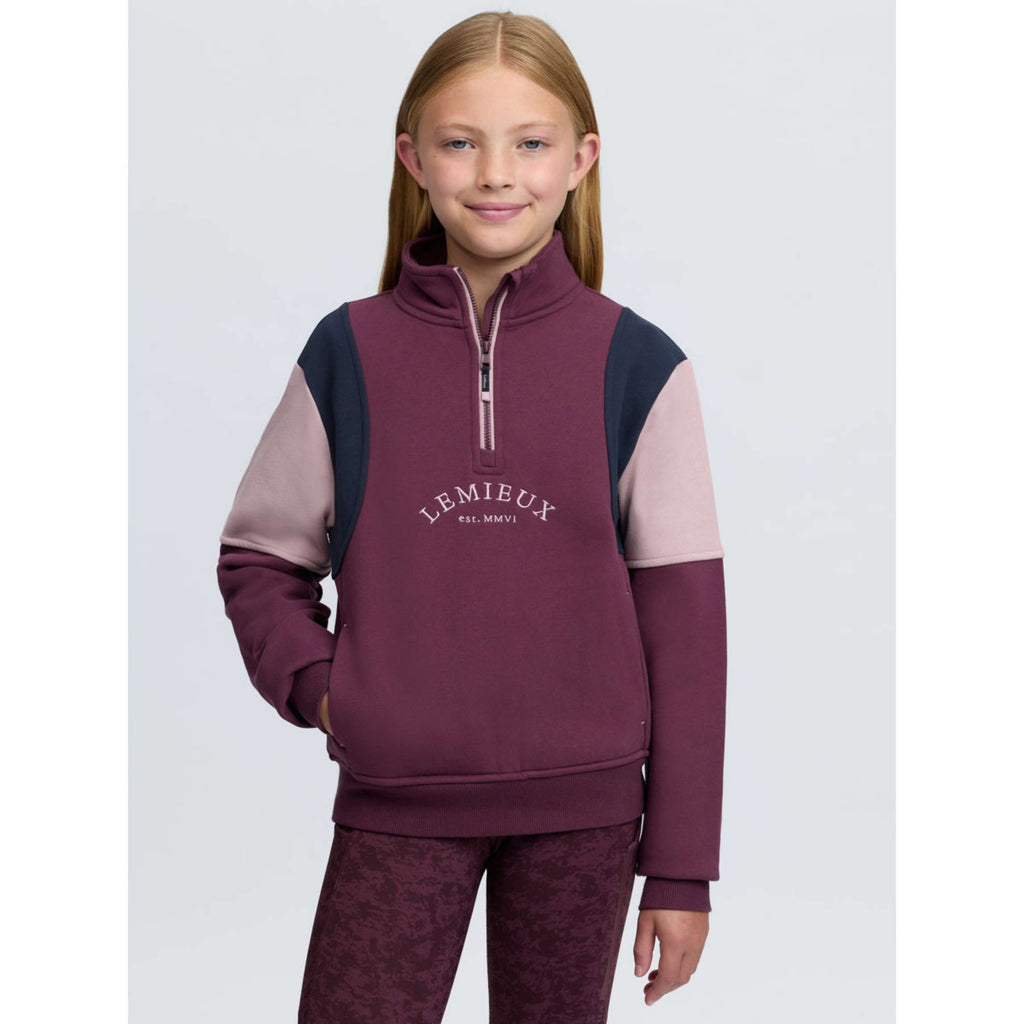 LeMieux Maglione Viola Quarter Zip Kids Bramble