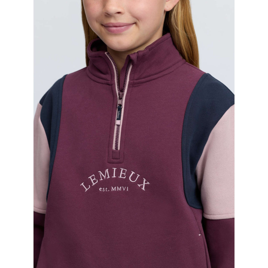 LeMieux Maglione Viola Quarter Zip Kids Bramble