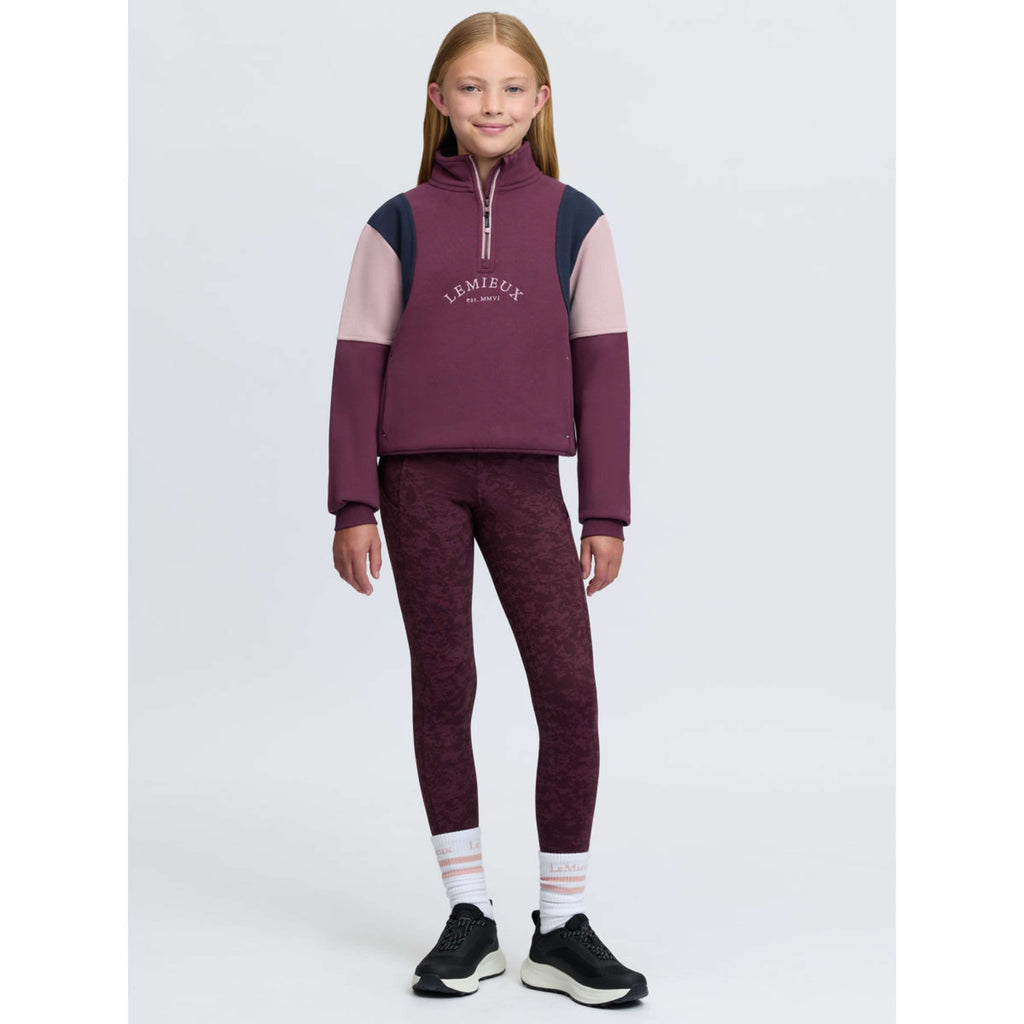 LeMieux Maglione Viola Quarter Zip Kids Bramble