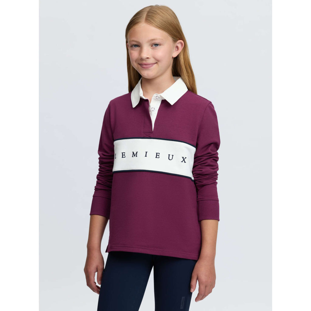 LeMieux Maglia Riley Rugby Kids Maniche Lunghe Blackberry