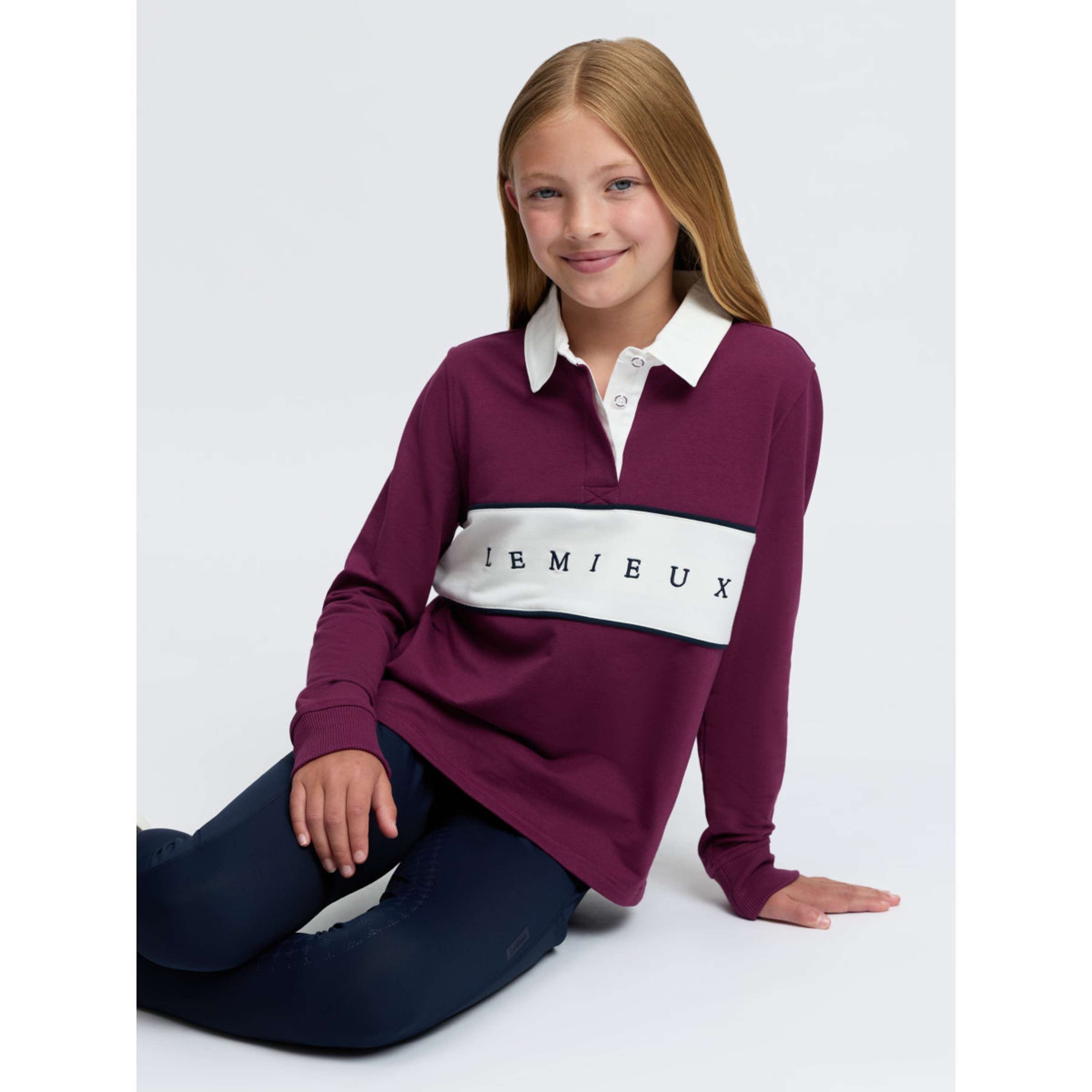 LeMieux Maglia Riley Rugby Kids Maniche Lunghe Blackberry