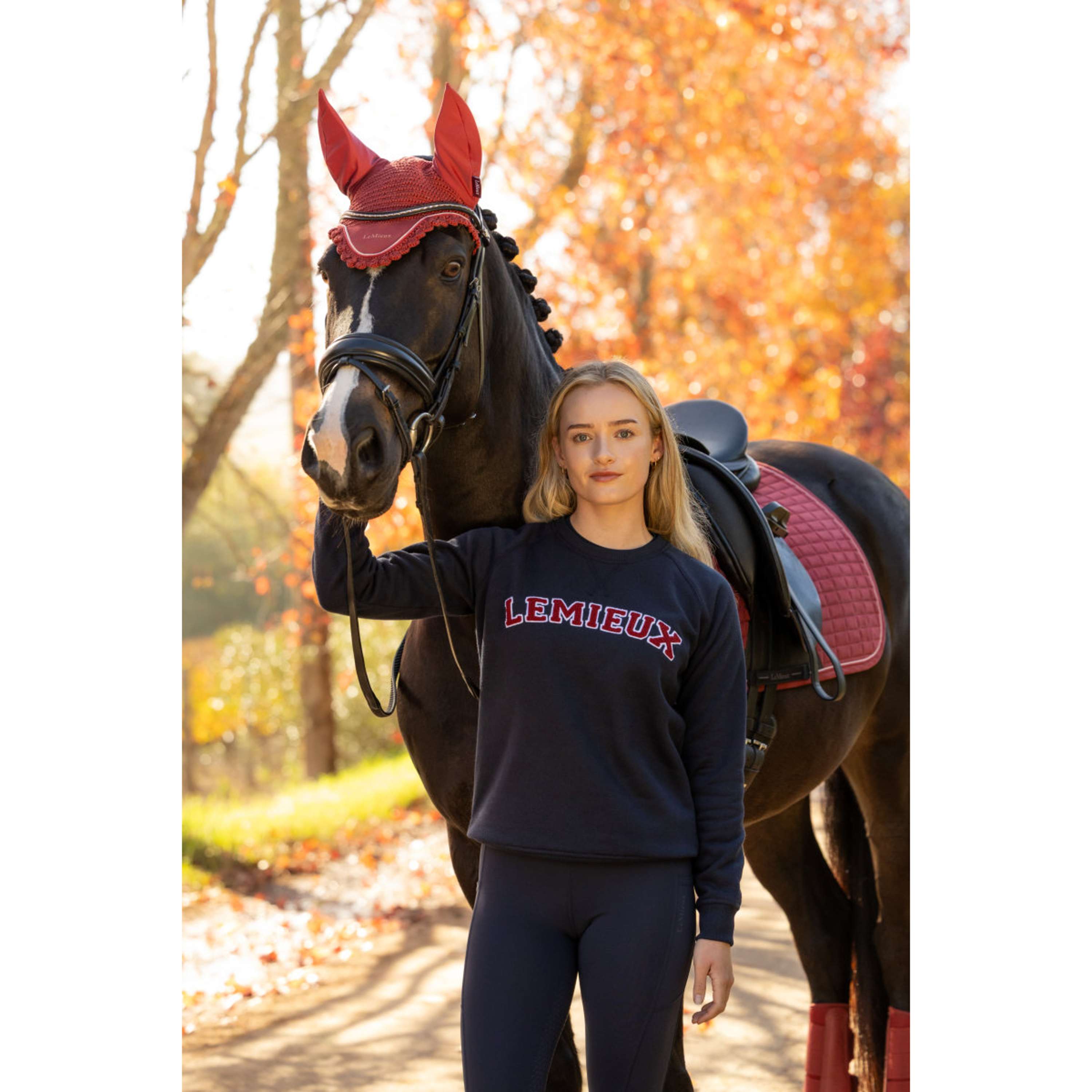 LeMieux Maglione Vida Varsity Crew Neck Navy