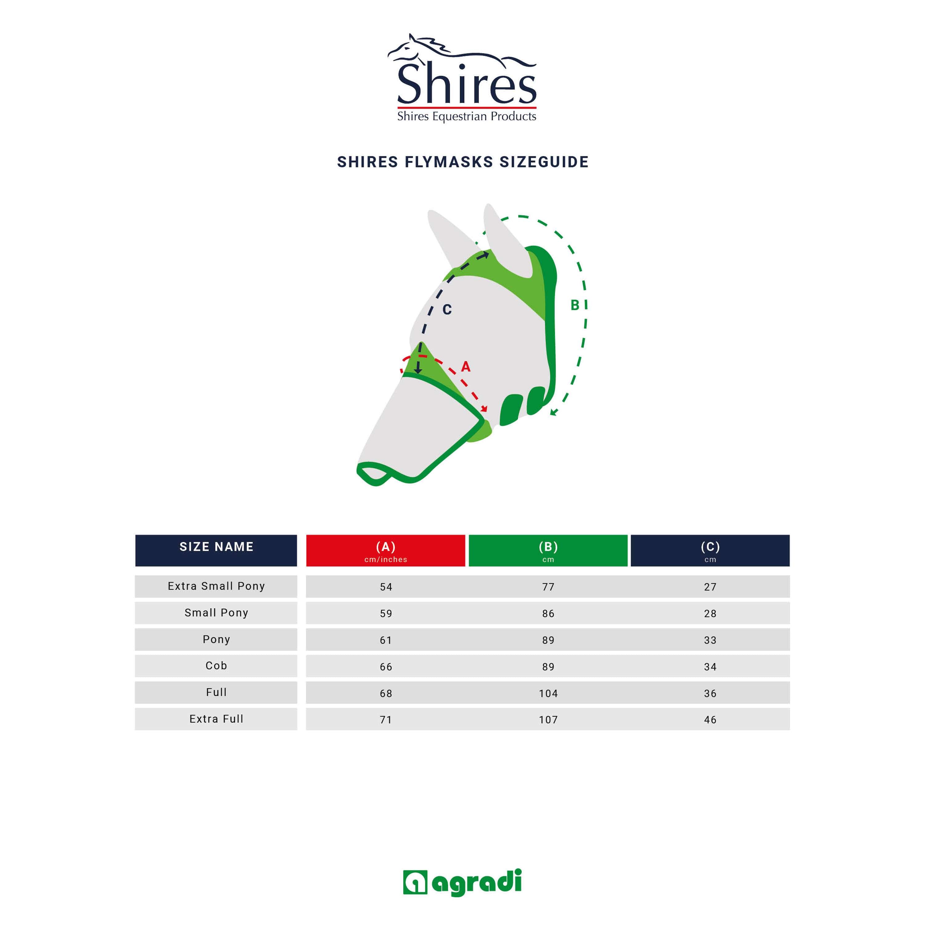 FlyGuard by Shires Maschera per Mosche Pro Fine Mesh con Orecchie Navy