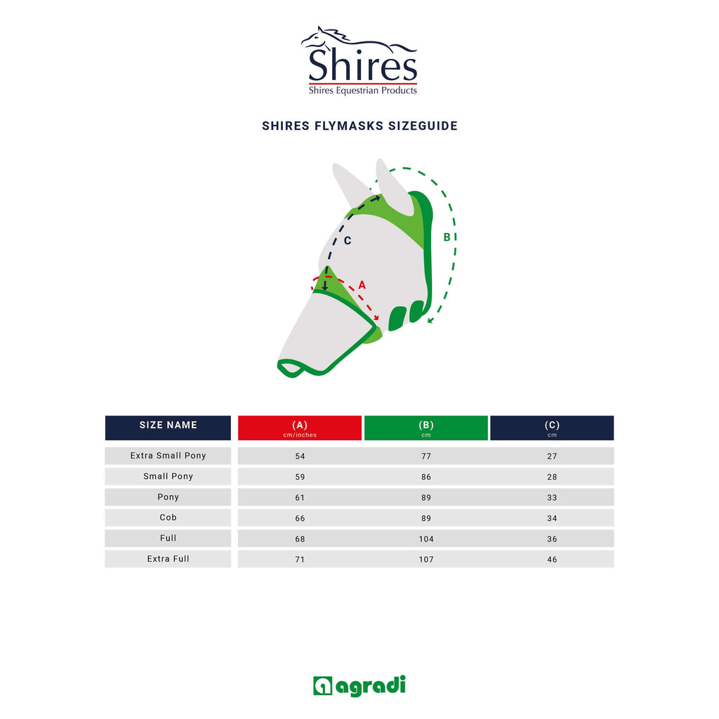 FlyGuard by Shires Maschera per Mosche Pro Stretch con Orecchie e Frange Jet