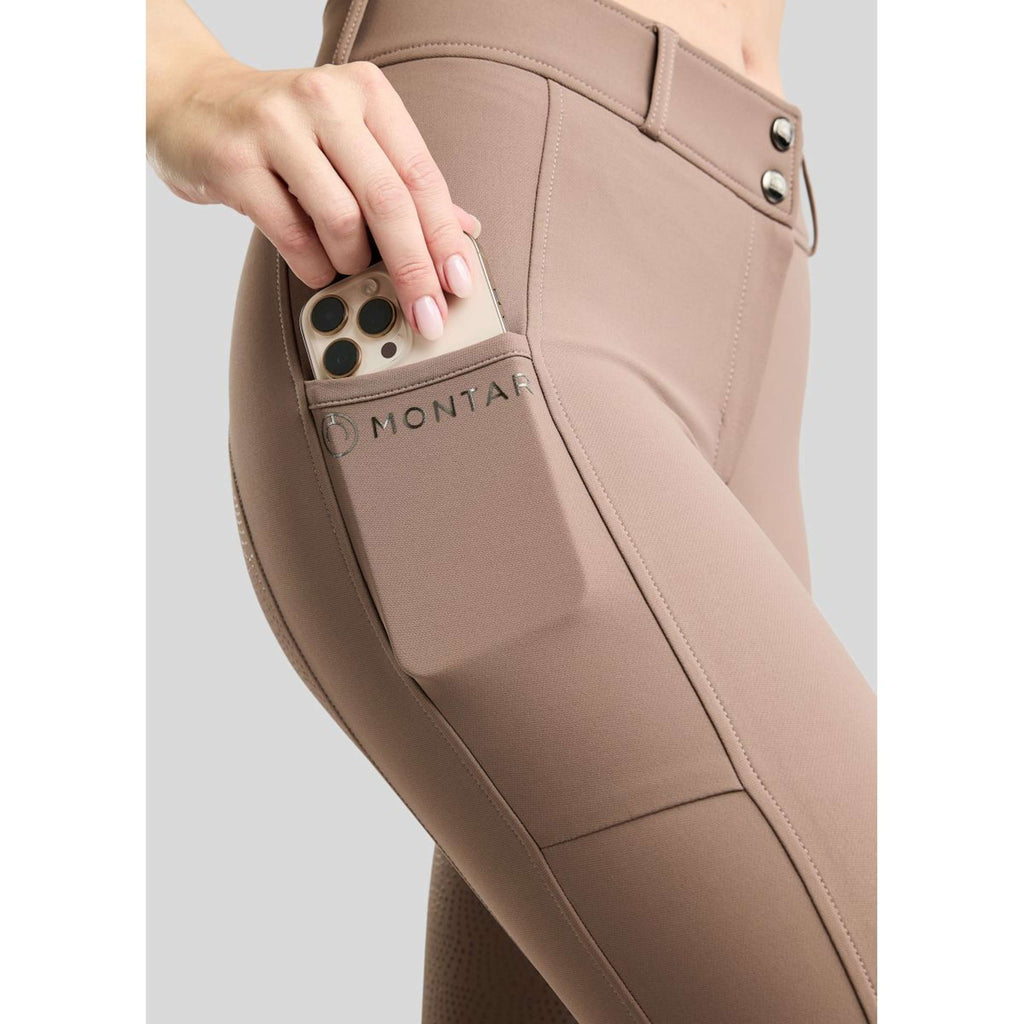 Montar Pantaloni da Equitazione MoMegan Full Grip Nougat Brown