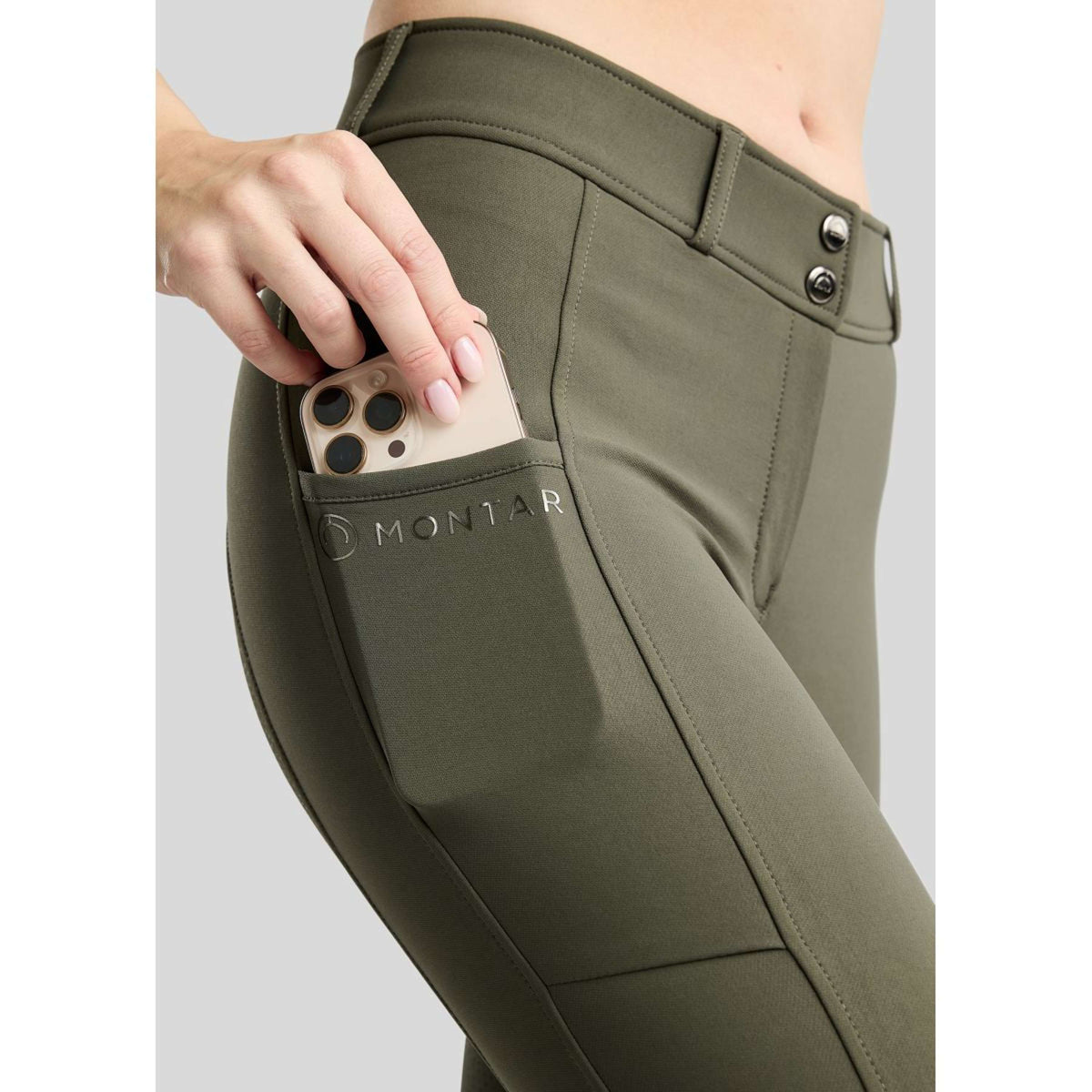 Montar Pantaloni da Equitazione MoMegan Full Grip Forest Green