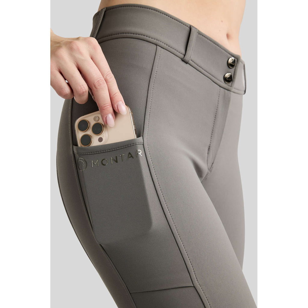 Montar Pantaloni da Equitazione Megan Full Grip Grigio