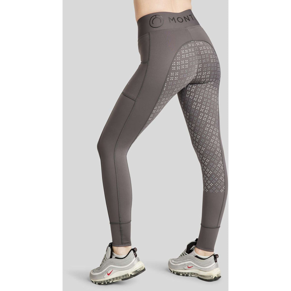 Montar Leggings da Equitazione Selena Pull On FullGrip Grigio