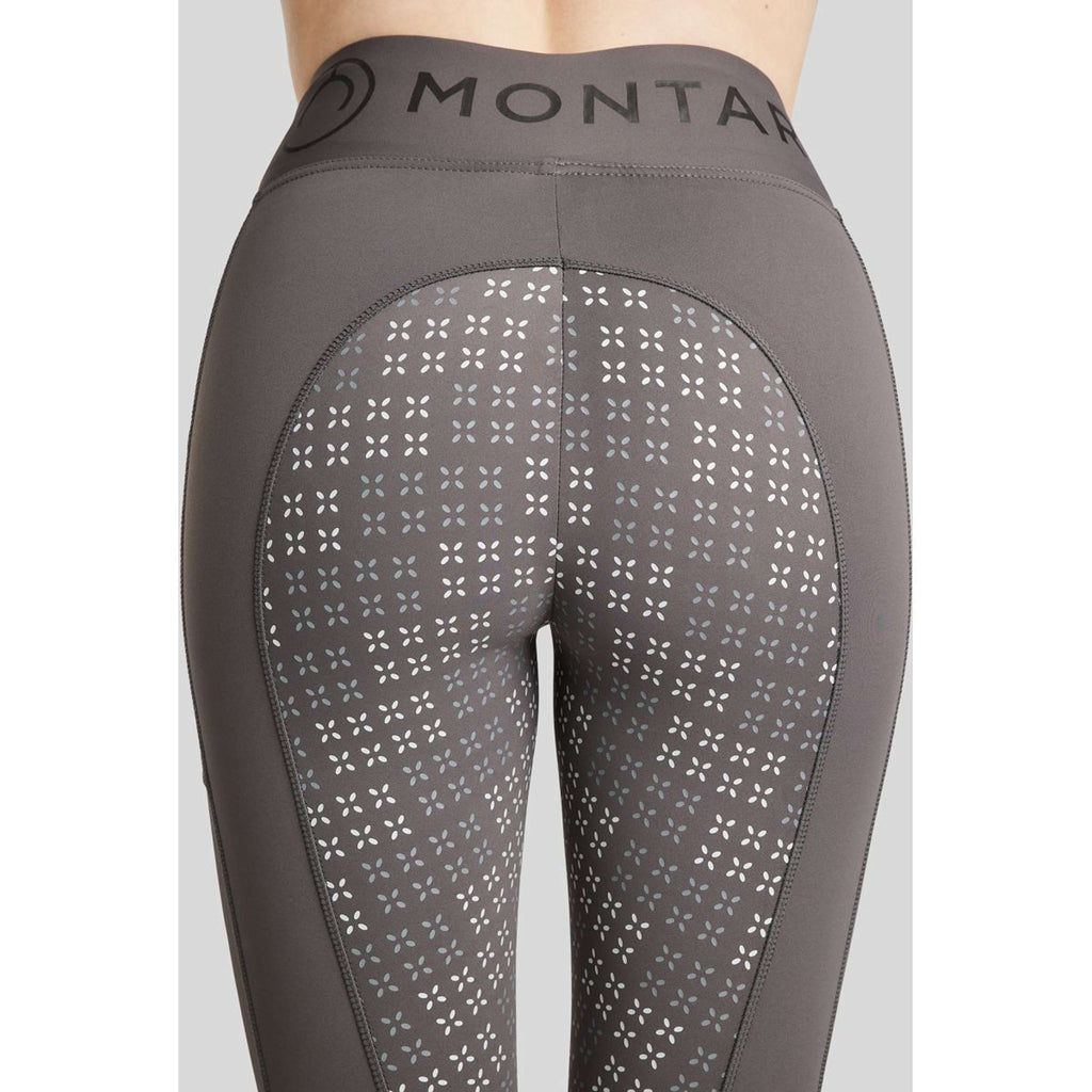 Montar Leggings da Equitazione Selena Pull On FullGrip Grigio