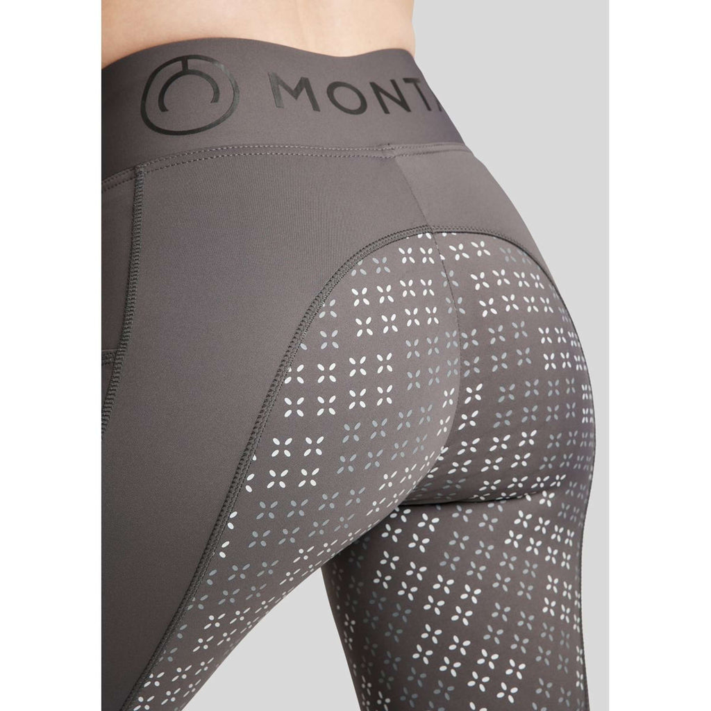 Montar Leggings da Equitazione Selena Pull On FullGrip Grigio