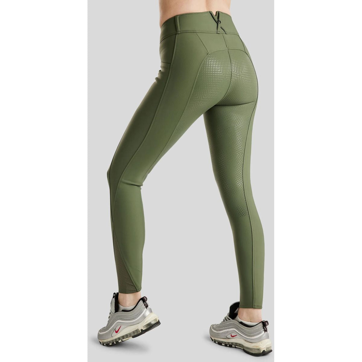 Montar Pantaloni da Equitazione Full Grip Pine Green