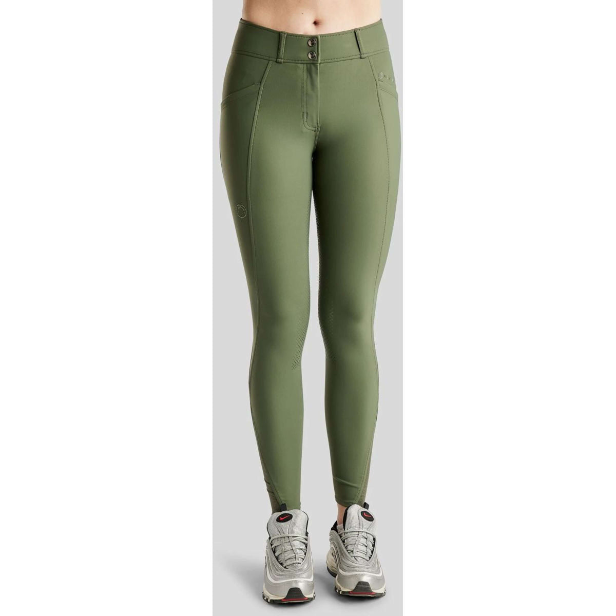 Montar Pantaloni da Equitazione Full Grip Pine Green