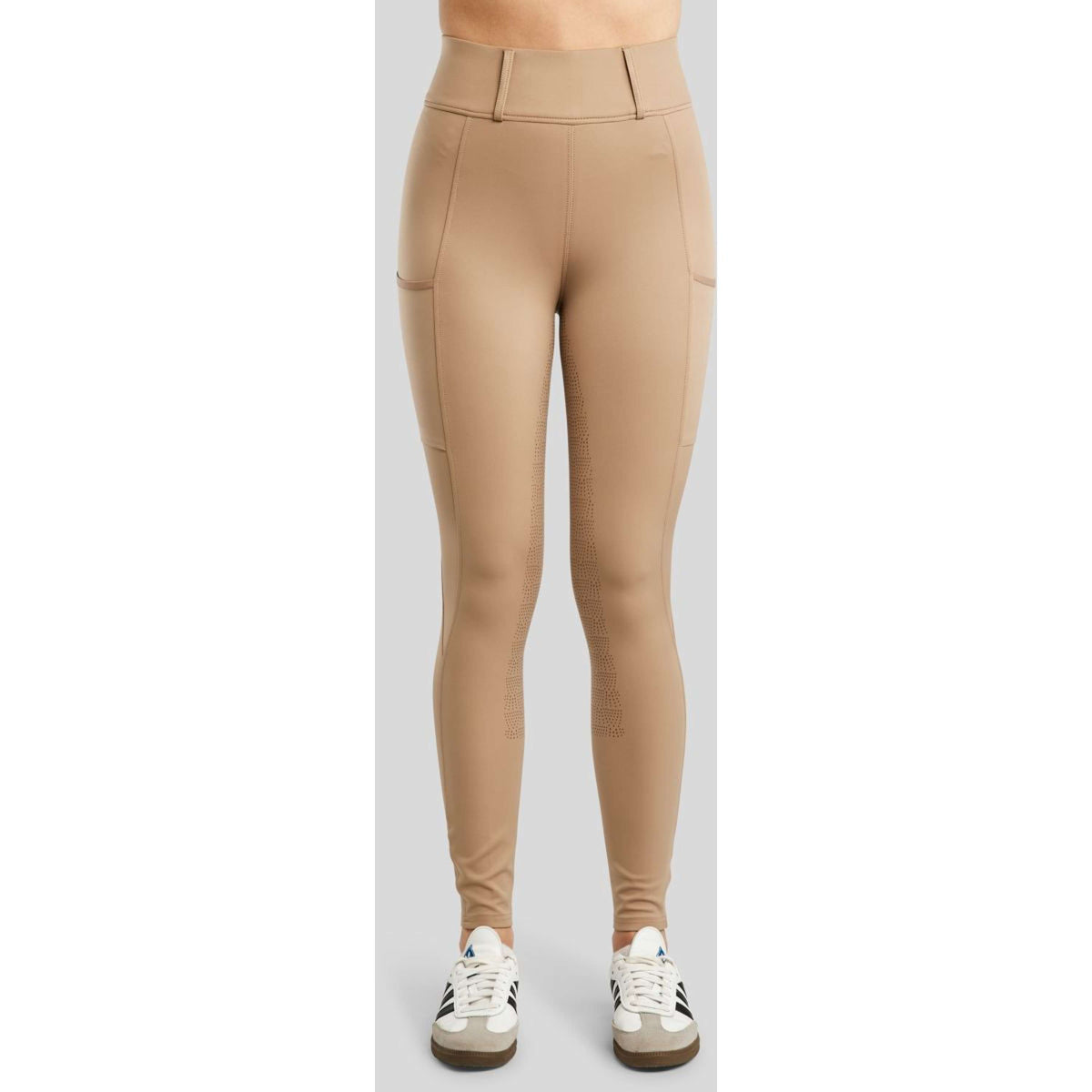 Montar Leggings da Equitazione MoElaine Lasercut Logo Full Grip Latte macchiato