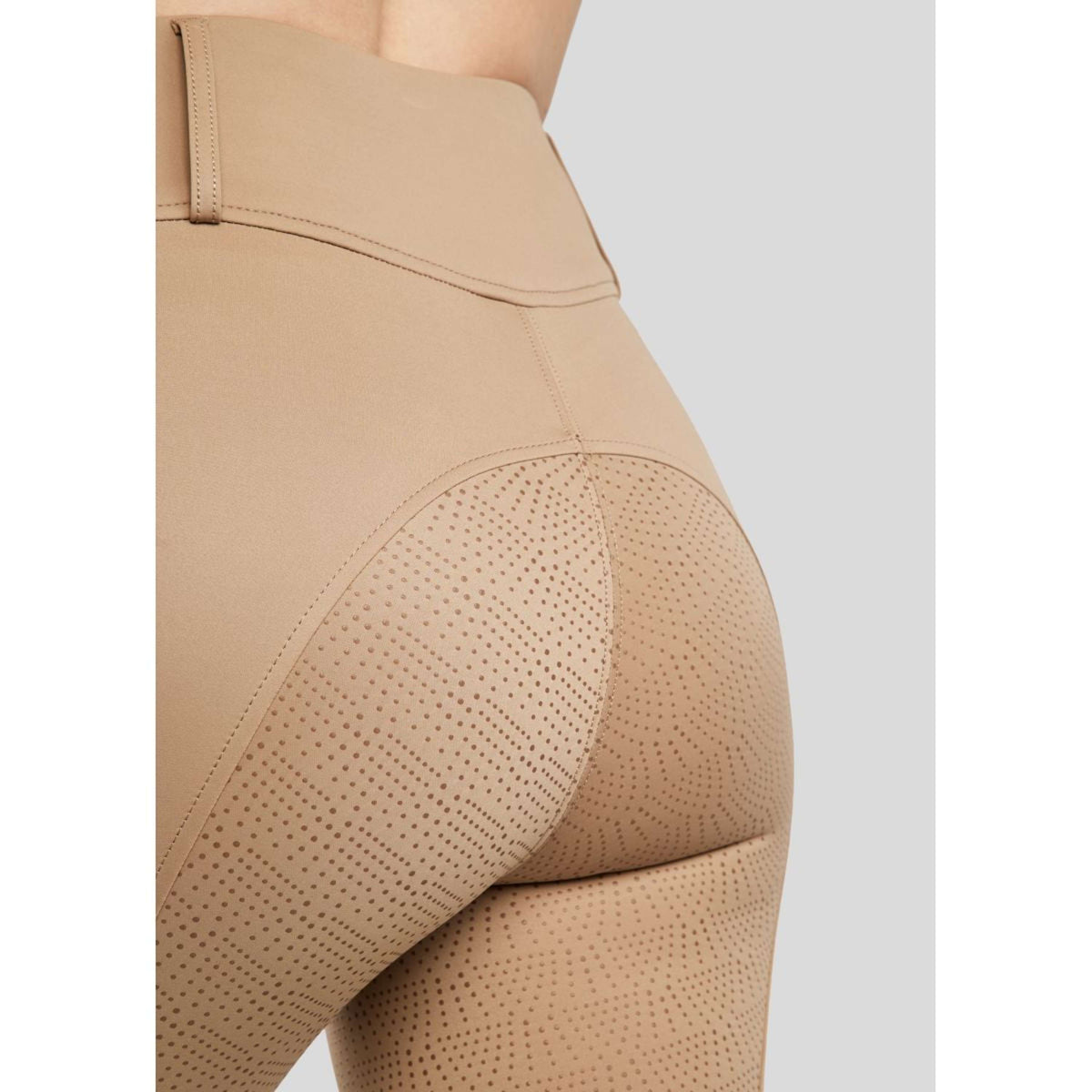 Montar Leggings da Equitazione MoElaine Lasercut Logo Full Grip Latte macchiato