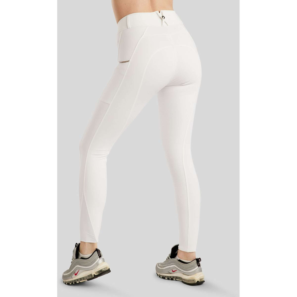 Montar Pantaloni da Equitazione MoLila Champagne Crystals Full Grip Bianco