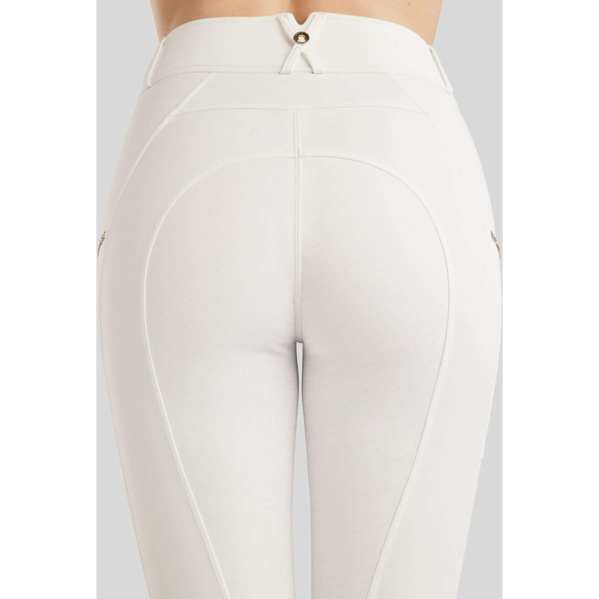 Montar Pantaloni da Equitazione MoLila Champagne Crystals Full Grip Bianco