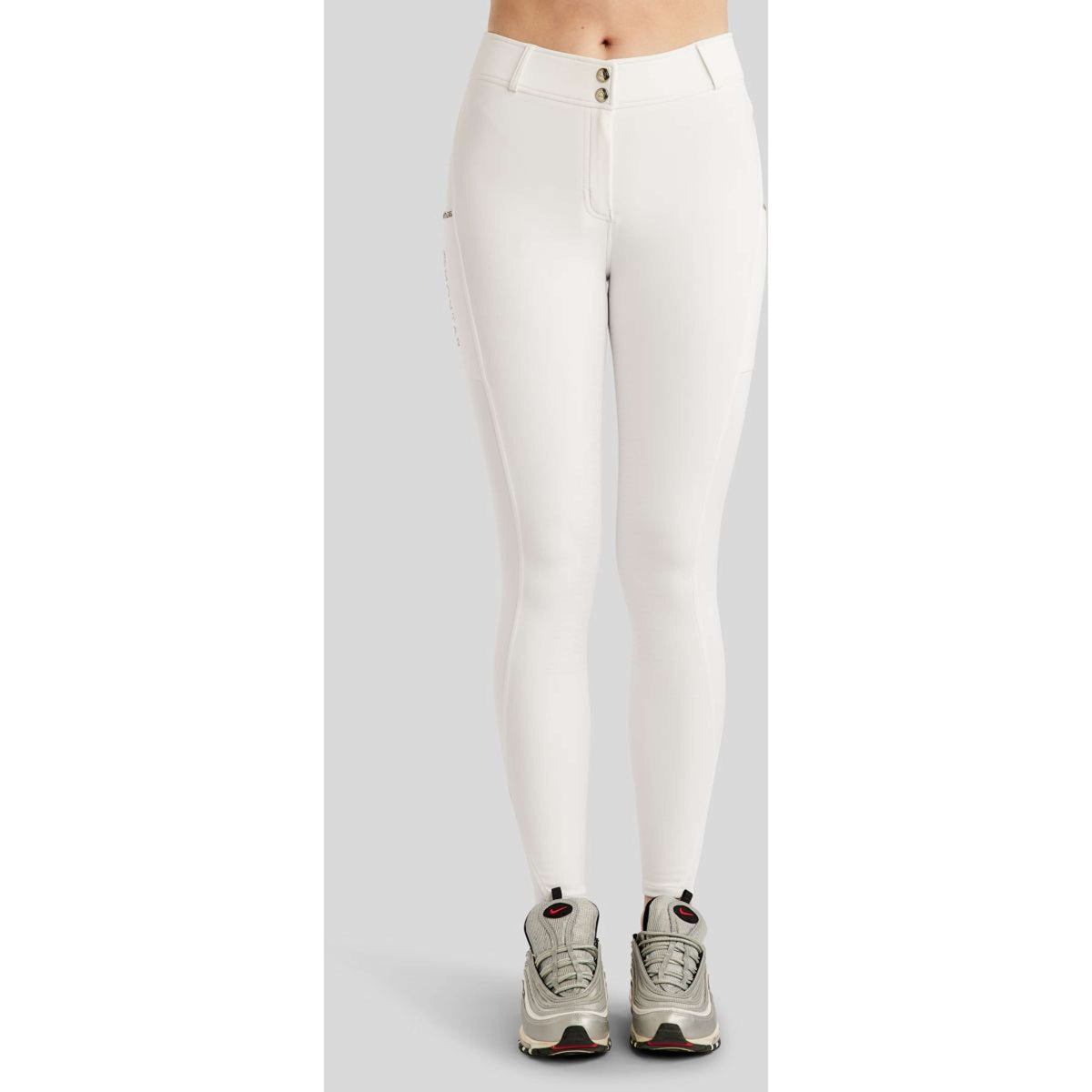 Montar Pantaloni da Equitazione MoLila Champagne Crystals Full Grip Bianco