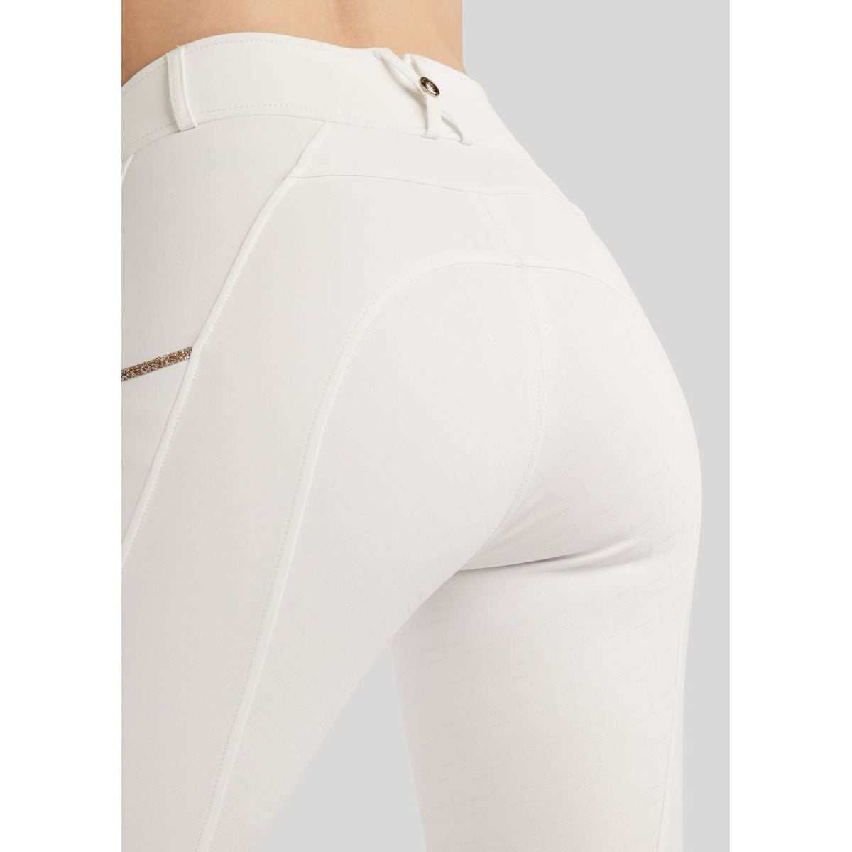 Montar Pantaloni da Equitazione MoLila Champagne Crystals Full Grip Bianco