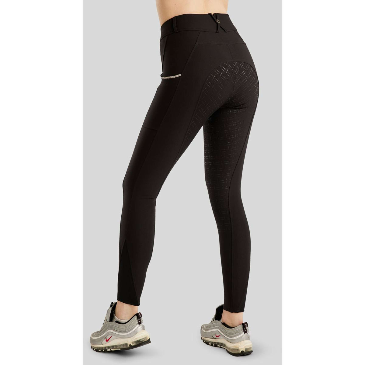 Montar Pantaloni da Equitazione MoLila Champagne Crystals Full Grip Nero