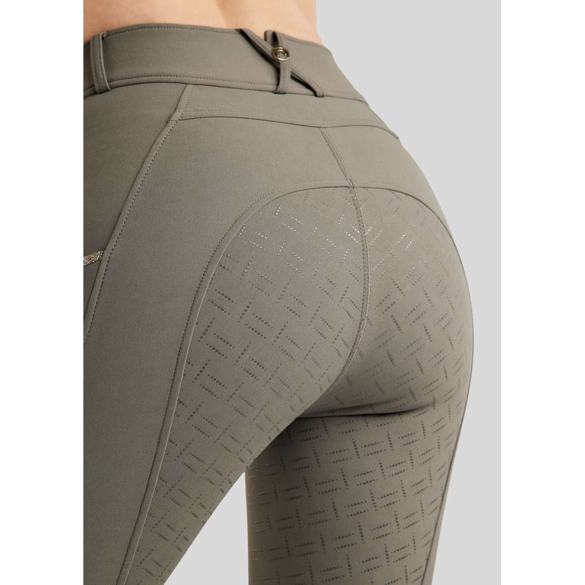 Montar Pantaloni da Equitazione MoLila Champagne Crystals Full Grip Grigio
