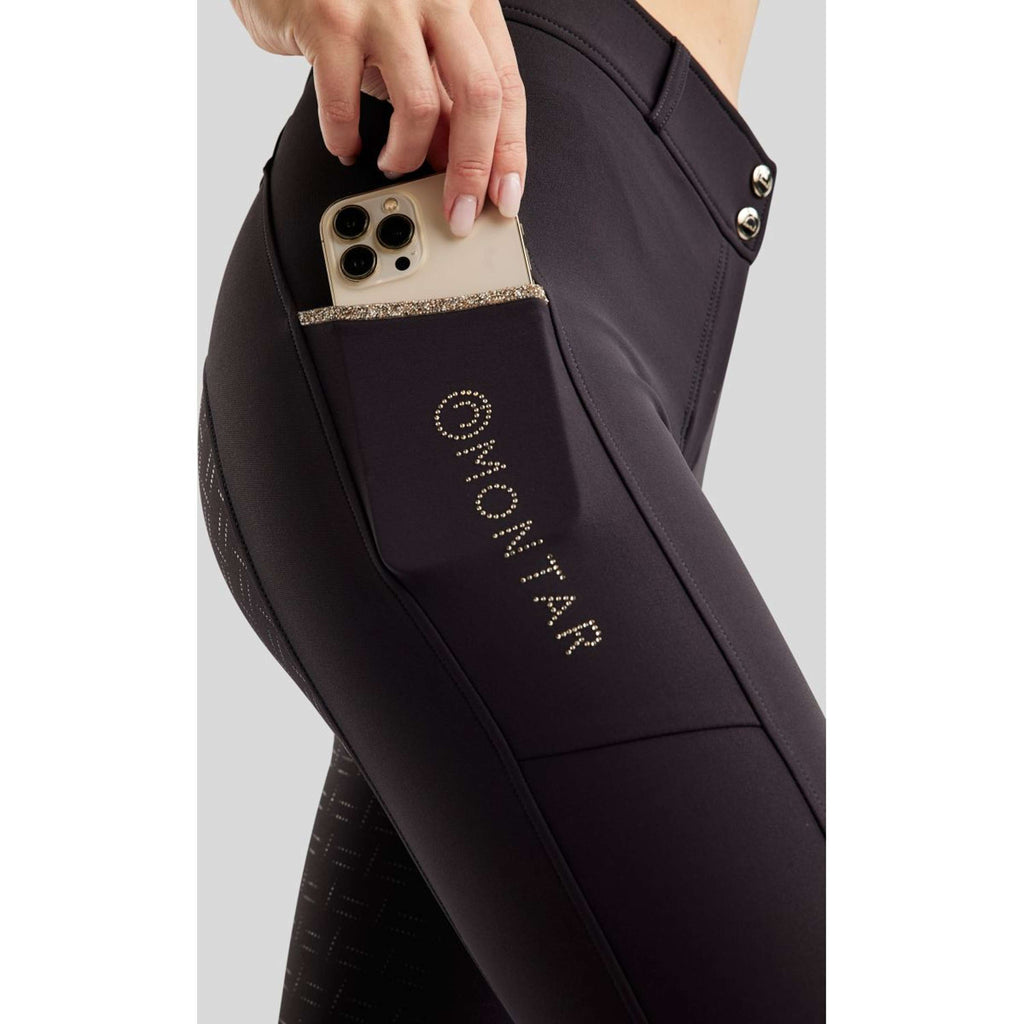 Montar Pantaloni da Equitazione MoLila Champagne Crystals Full Grip Navy