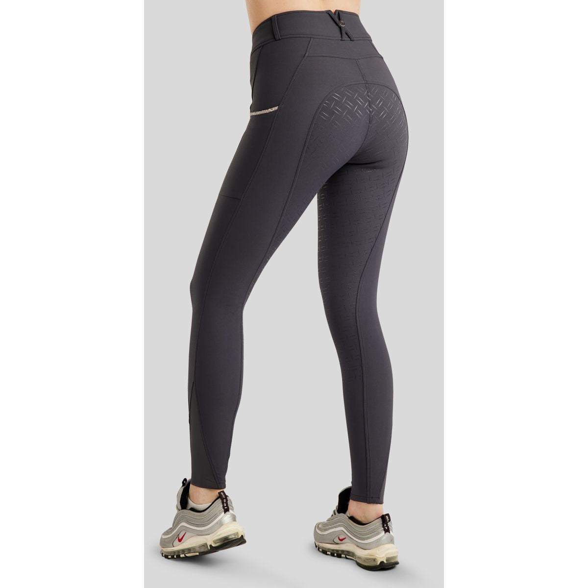 Montar Pantaloni da Equitazione MoLila Champagne Crystals Full Grip Slate Grey