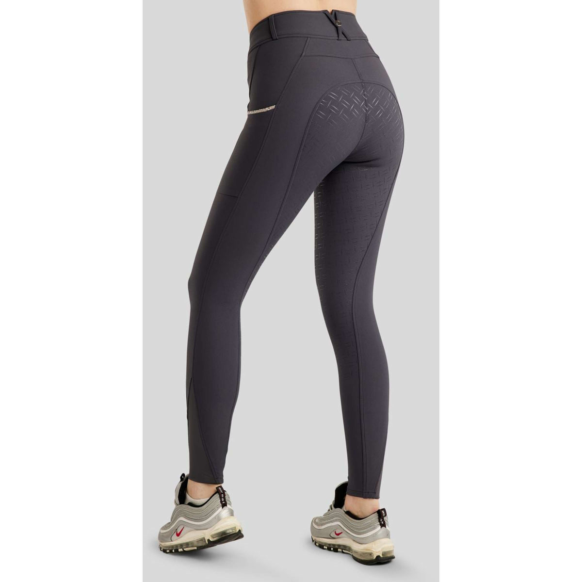 Montar Pantaloni da Equitazione MoLila Champagne Crystals Full Grip Slate Grey