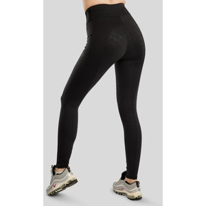 Montar Leggings da Equitazione MoPearl Pintuck Full Grip Nero