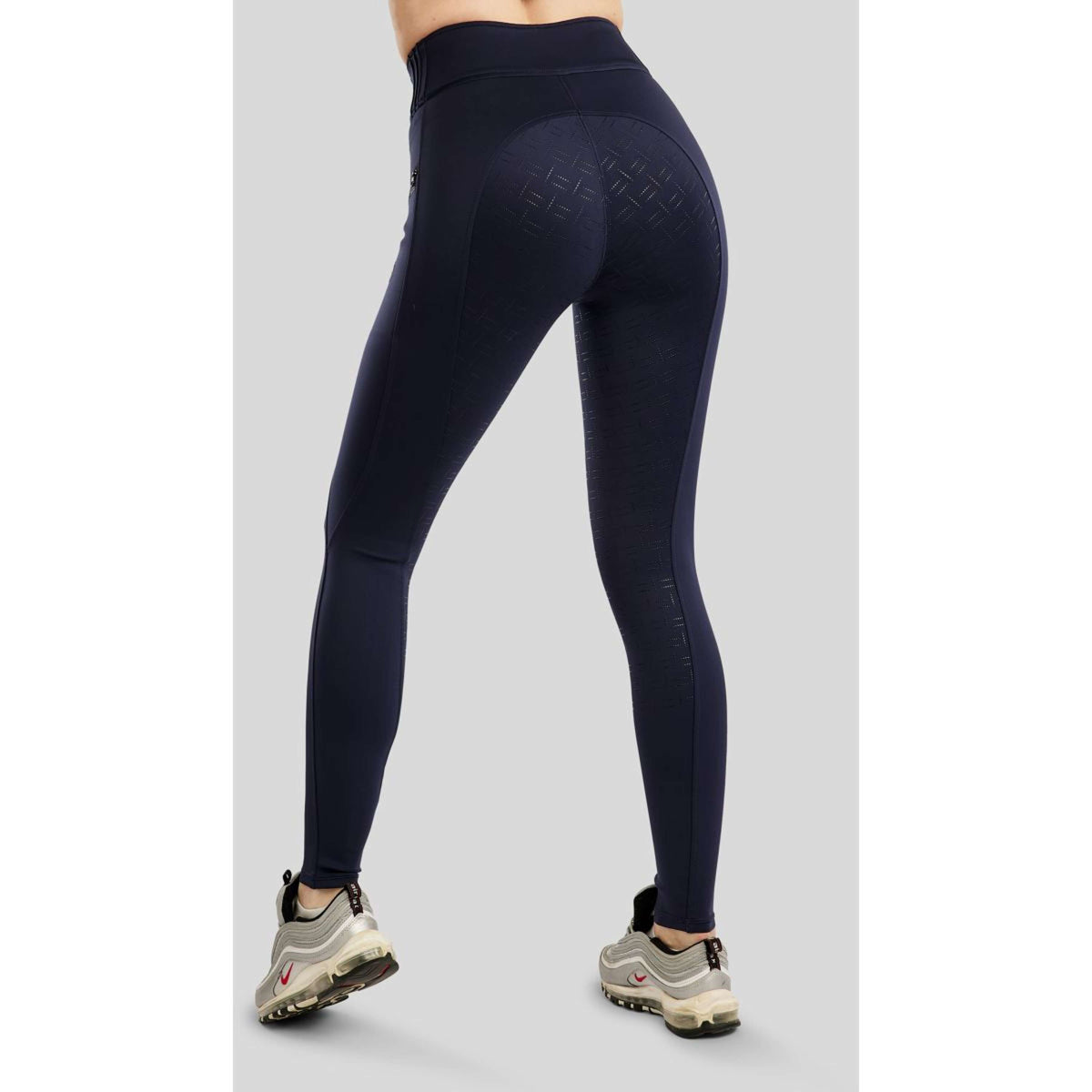 Montar Leggings da Equitazione MoPearl Pintuck Full Grip Navy