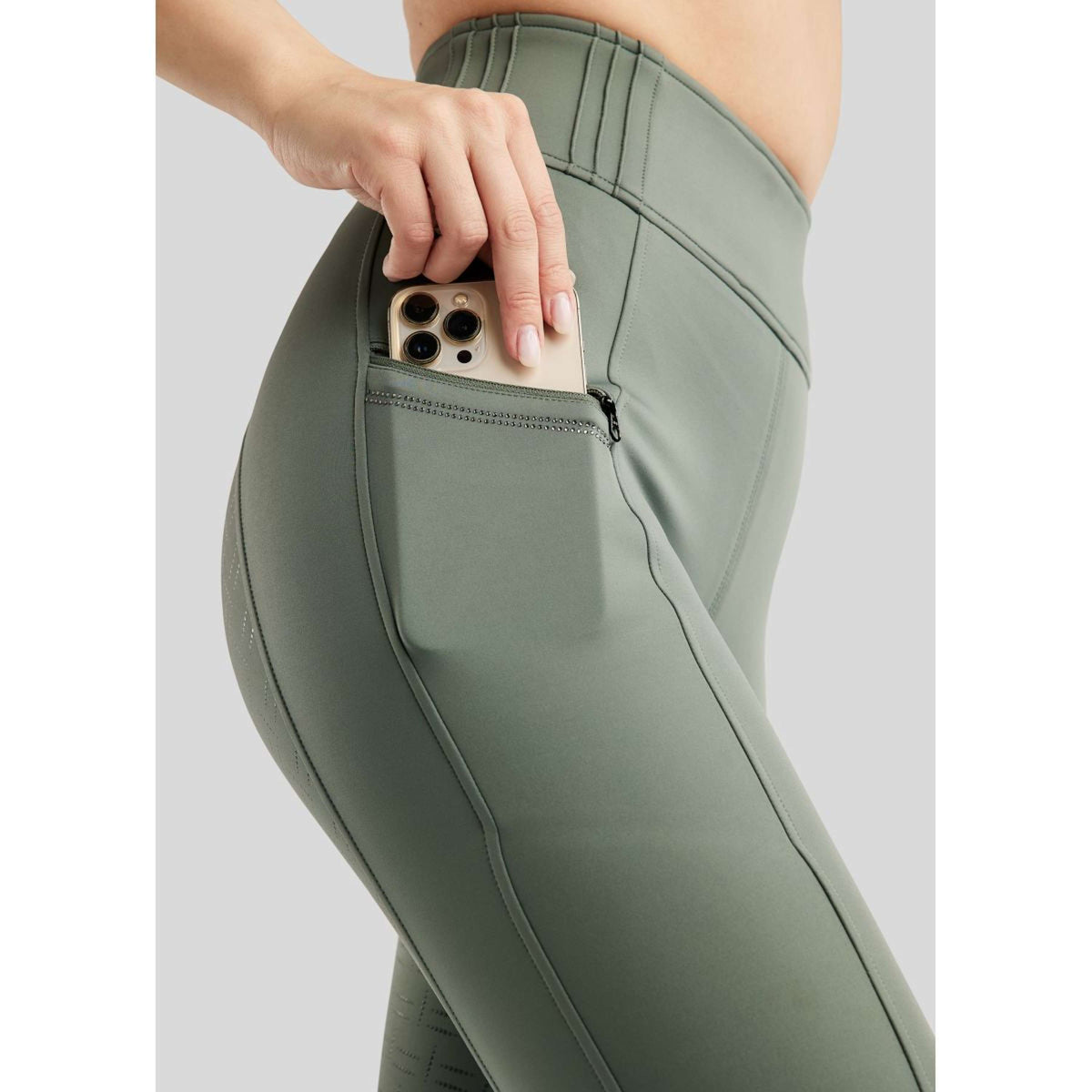 Montar Leggings da Equitazione MoPearl Pintuck Full Grip Giada