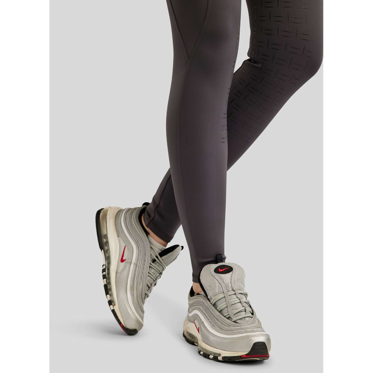 Montar Leggings da Equitazione MoPearl Pintuck Full Grip Slate Grey
