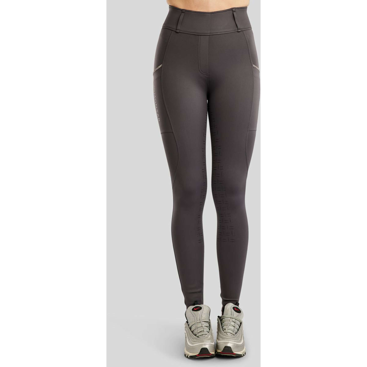 Montar Leggings da Equitazione MoLila Champagne Crystals Full Grip Slate Grey
