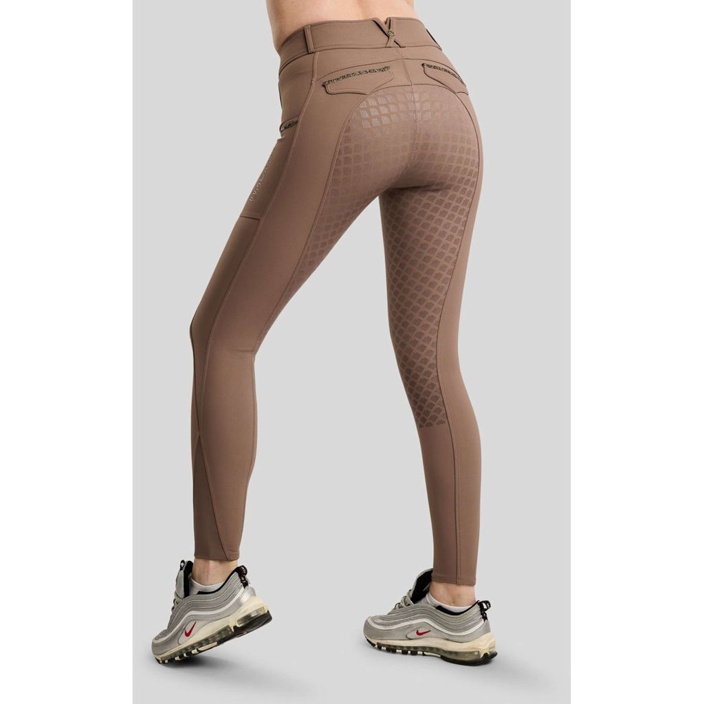 Montar Pantaloni da Equitazione MoVeronica Golden Quartz Full Grip Nougat Brown