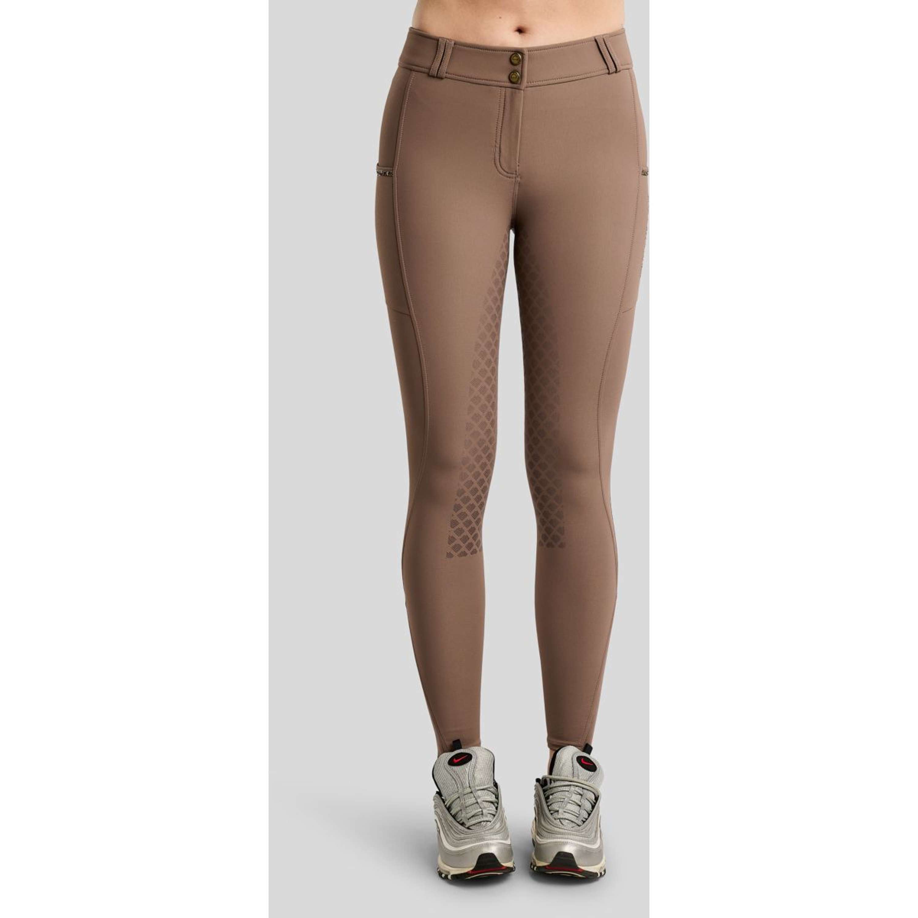 Montar Pantaloni da Equitazione MoVeronica Golden Quartz Full Grip Nougat Brown