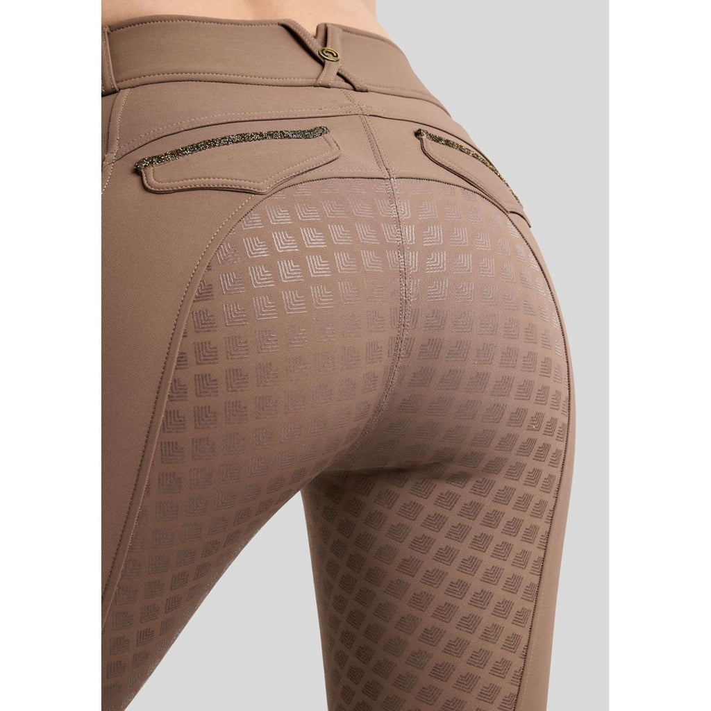 Montar Pantaloni da Equitazione MoVeronica Golden Quartz Full Grip Nougat Brown