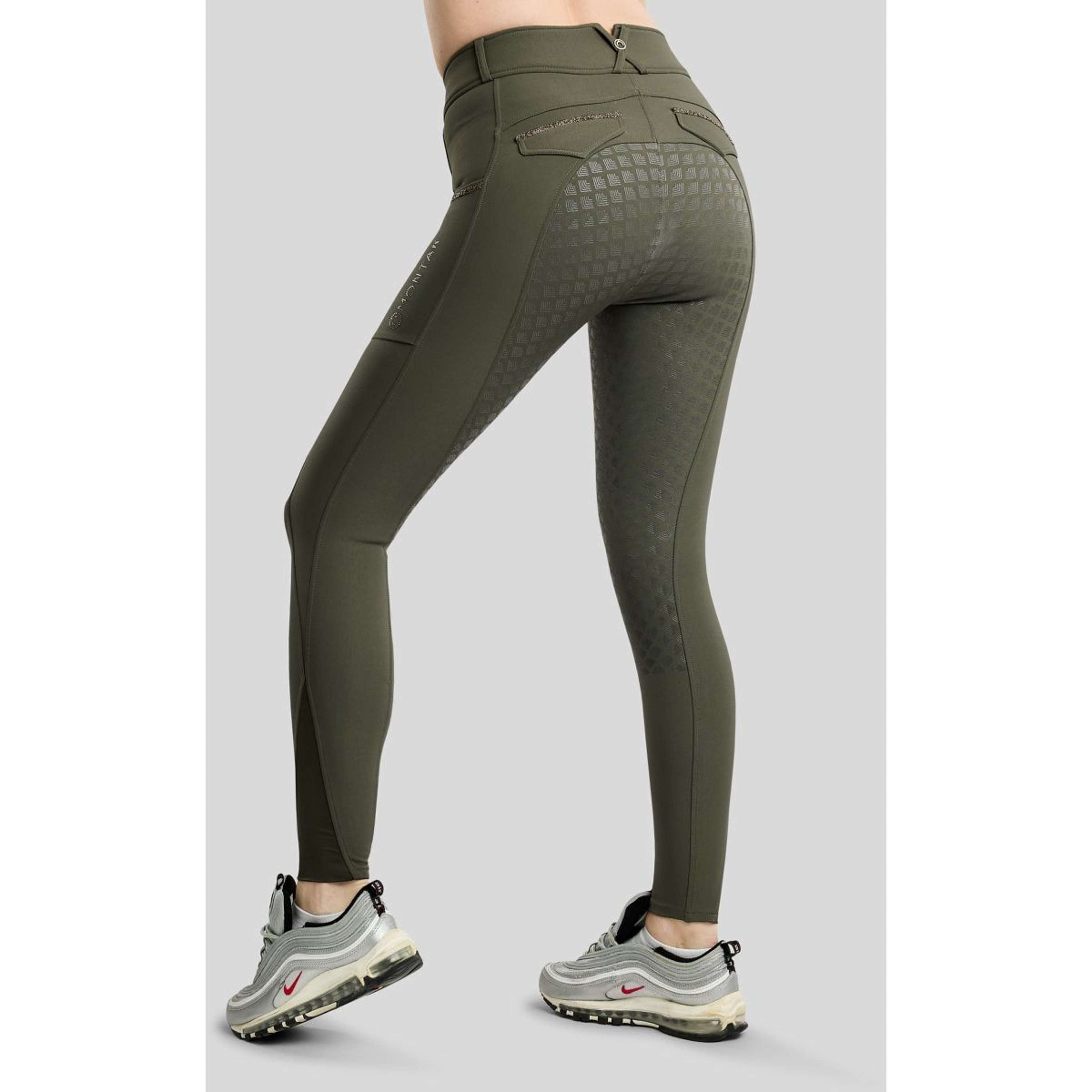 Montar Pantaloni da Equitazione MoVeronica Golden Quartz Full Grip Forest Green