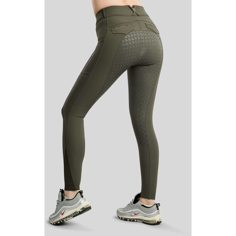 Montar Pantaloni da Equitazione MoVeronica Golden Quartz Full Grip Forest Green
