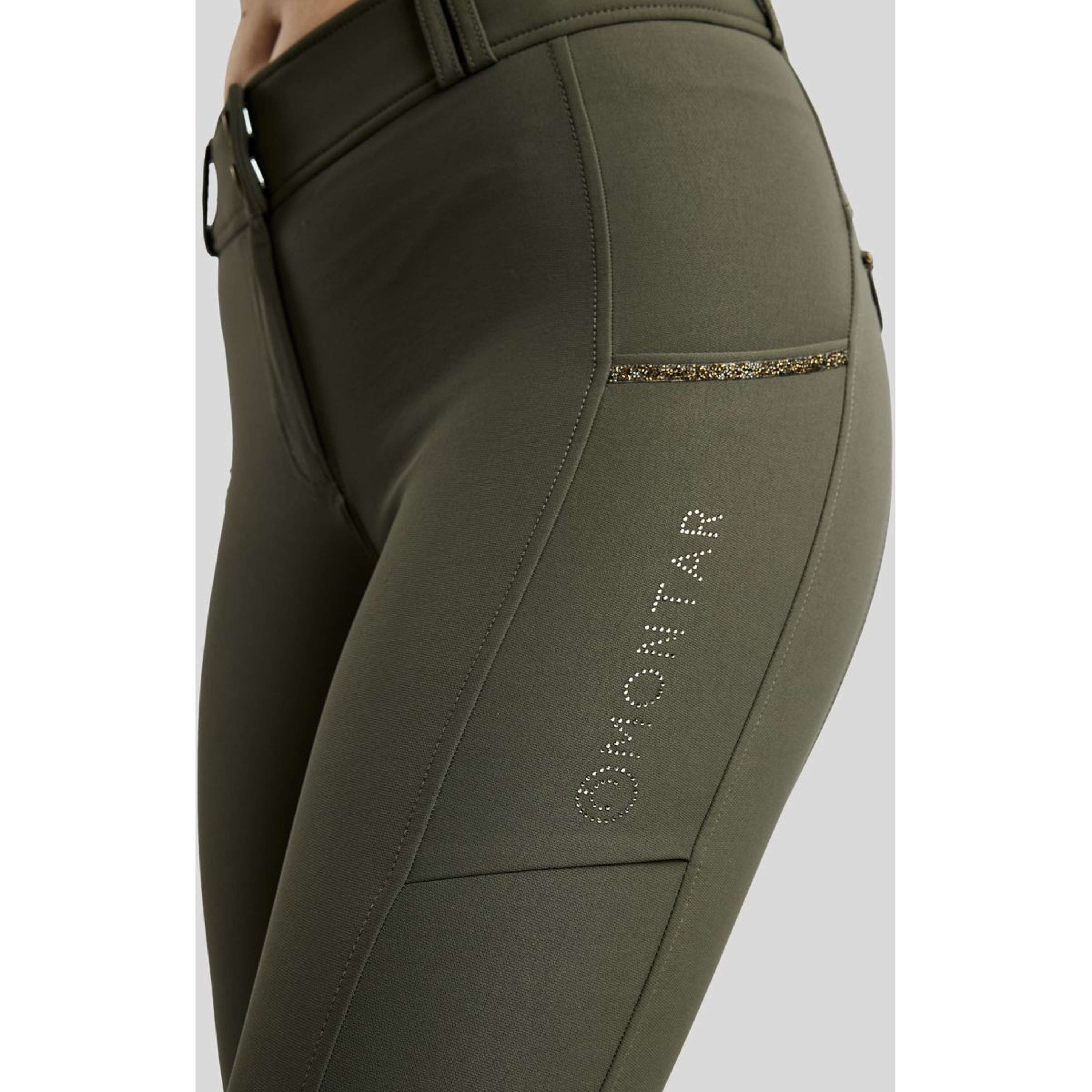 Montar Pantaloni da Equitazione MoVeronica Golden Quartz Full Grip Forest Green