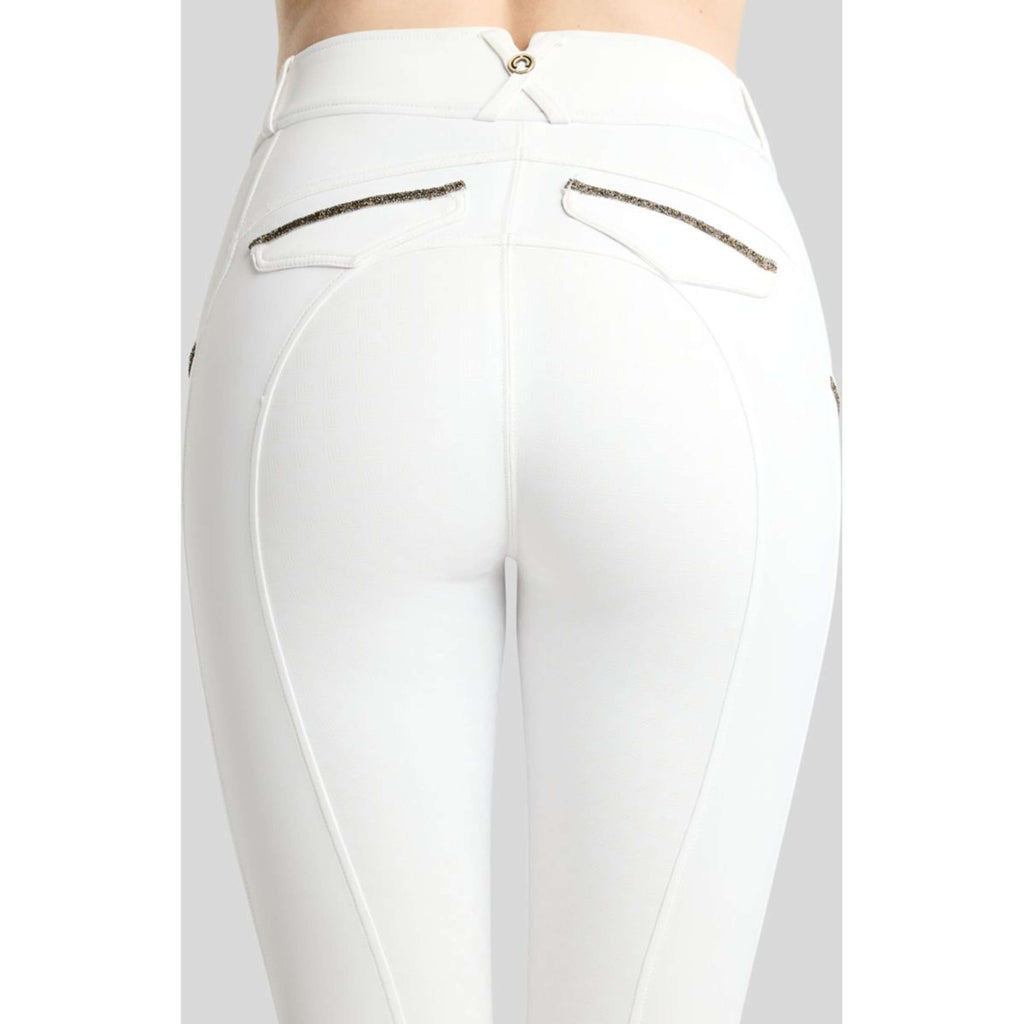 Montar Pantaloni da Equitazione MoVeronica Golden Quartz Full Grip Bianco