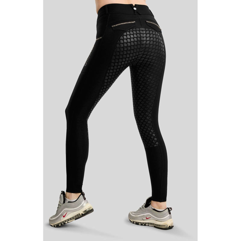 Montar Pantaloni da Equitazione MoVeronica Golden Quartz Full Grip Nero