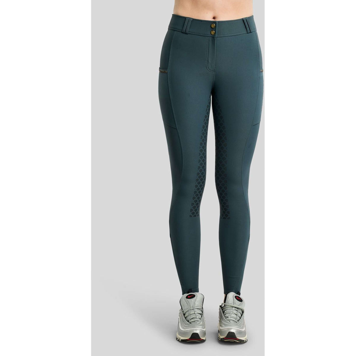 Montar Pantaloni da Equitazione MoVeronica Golden Quartz Full Grip Dark Slate