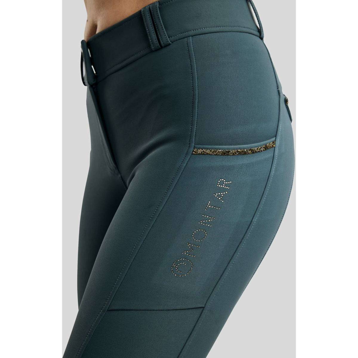 Montar Pantaloni da Equitazione MoVeronica Golden Quartz Full Grip Dark Slate
